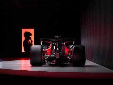 F1 car displayed on a plinth