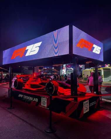 Simulator racing rigs under blue light